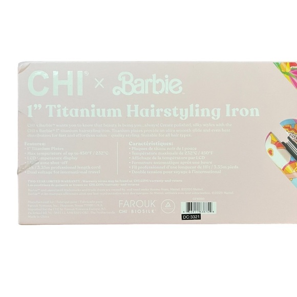 New in box CHI x BARBIE MALIBU BARBIE FLAT IRON 50th anniversary collection 1 in - Picture 5 of 8